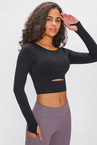 Millennia Long Sleeve Cropped Top With Sports Strap