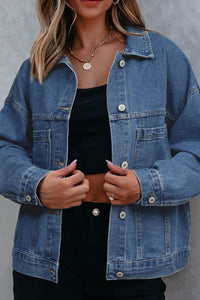 Pocketed Button Up Denim Jacket