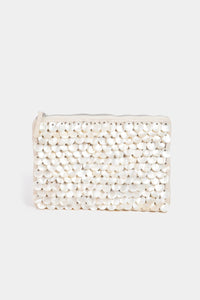 Fame Mother Of Pearl Disc Beaded Rectangle Bag