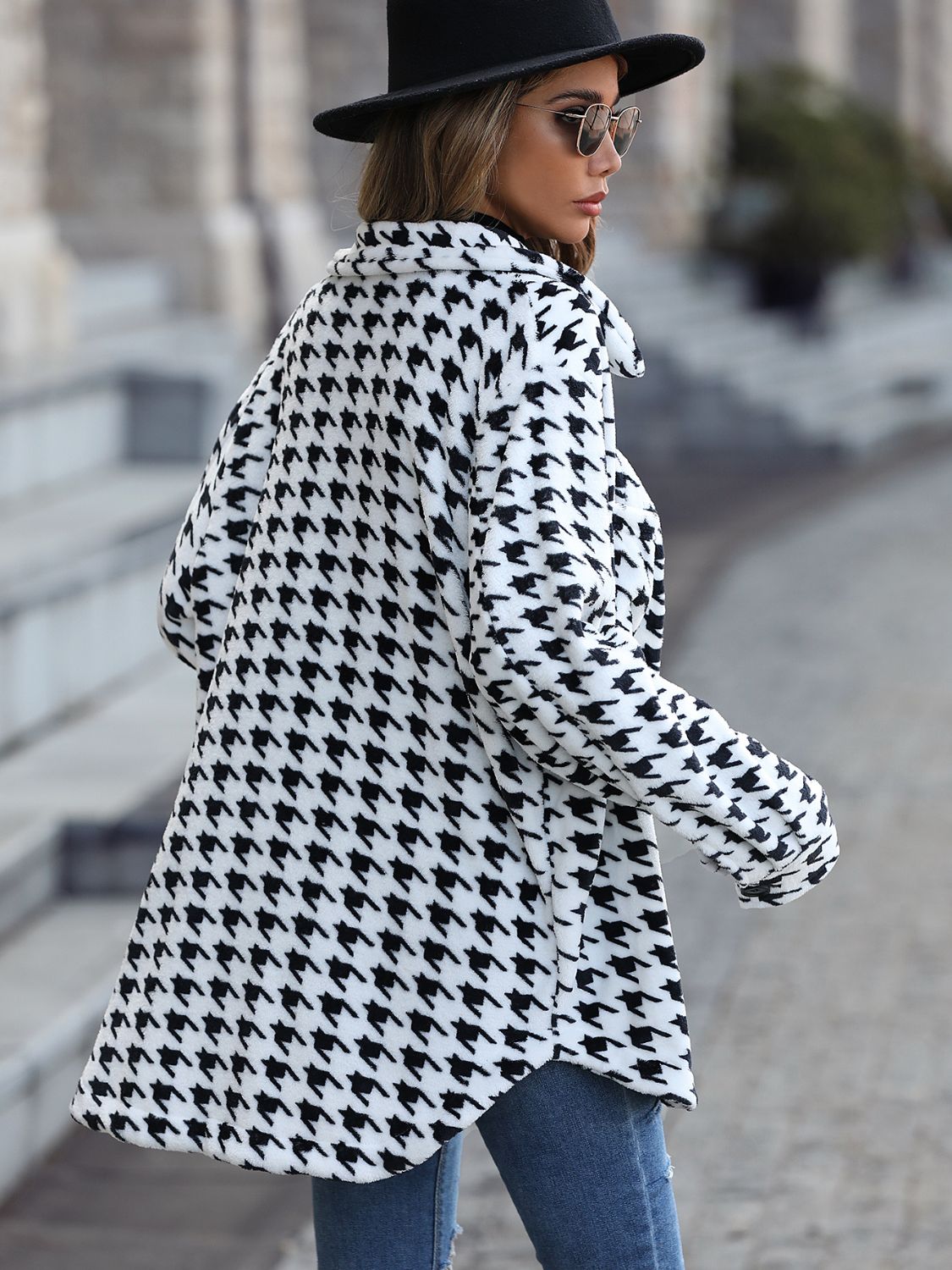 Houndstooth Button Down Jacket