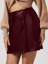 Buttoned High Rise Mini Skirt