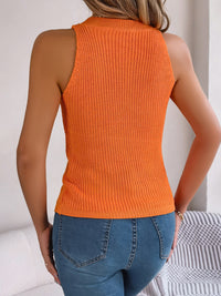 Cable-Knit Round Neck Vest