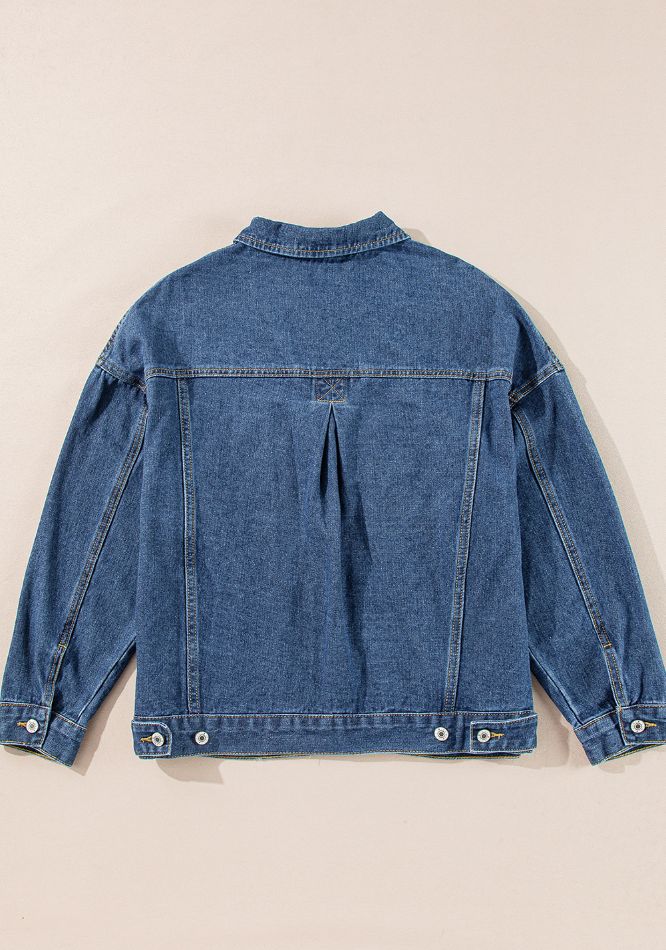 Pocketed Button Up Denim Jacket