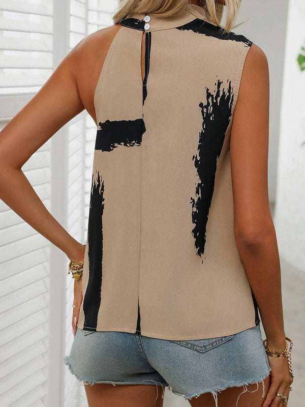 Perfee Cowl Neck Sleeveless Blouse