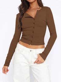 Button Down Long Sleeve Top